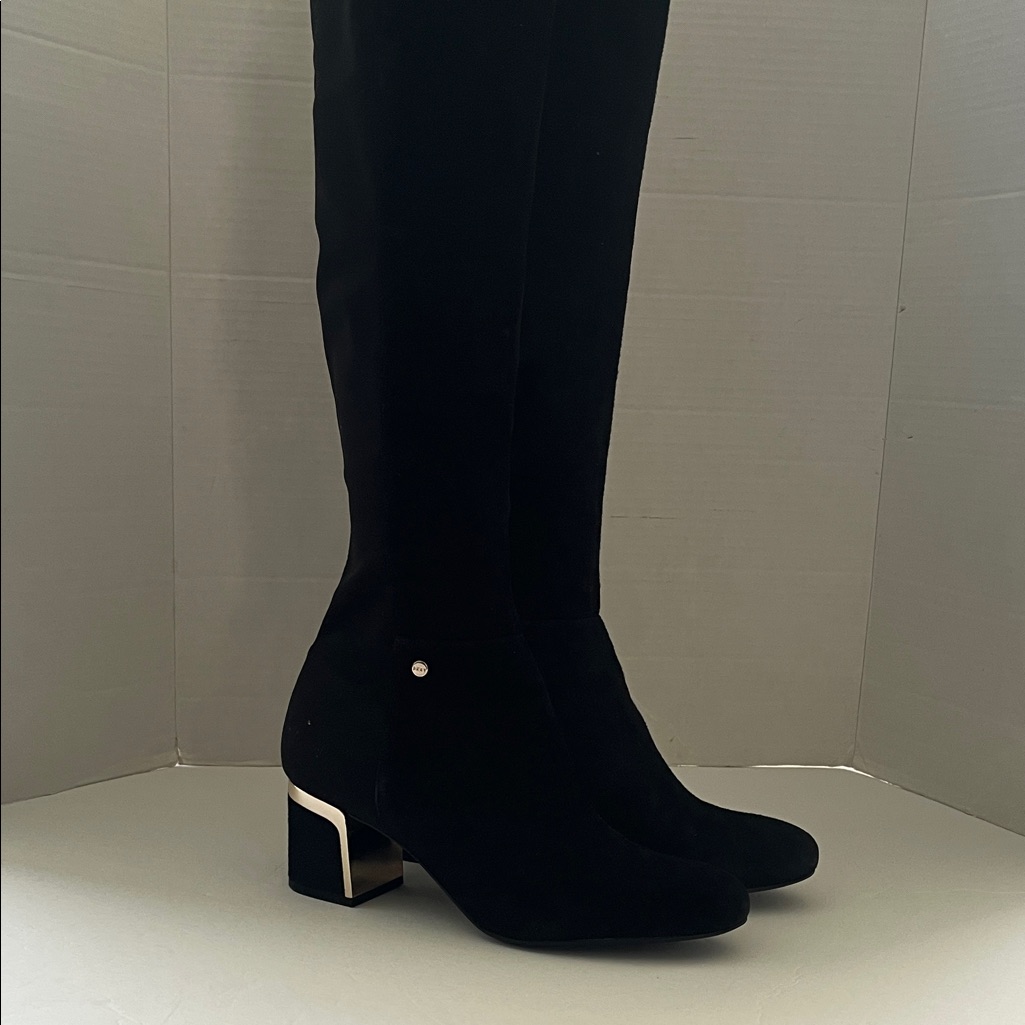 Dkny Knee High Black Suede Women's Boots
